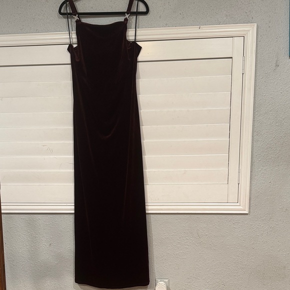 Onyx Nite Deep Burgundy Velvet Maxi Dress - Picture 1 of 14